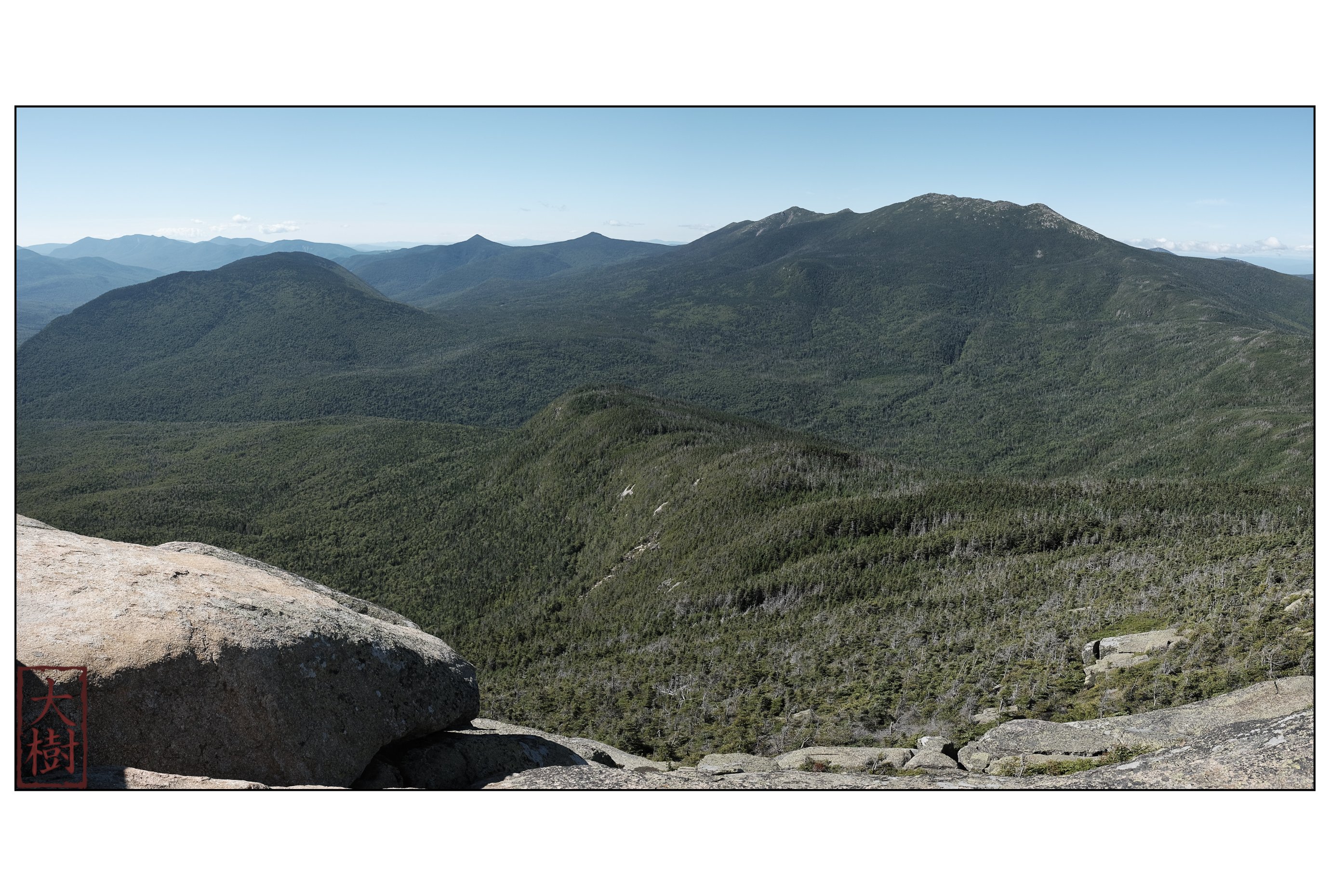 View of Owl's Head and the Franconia Range from the summit of Mt. Garfield. 