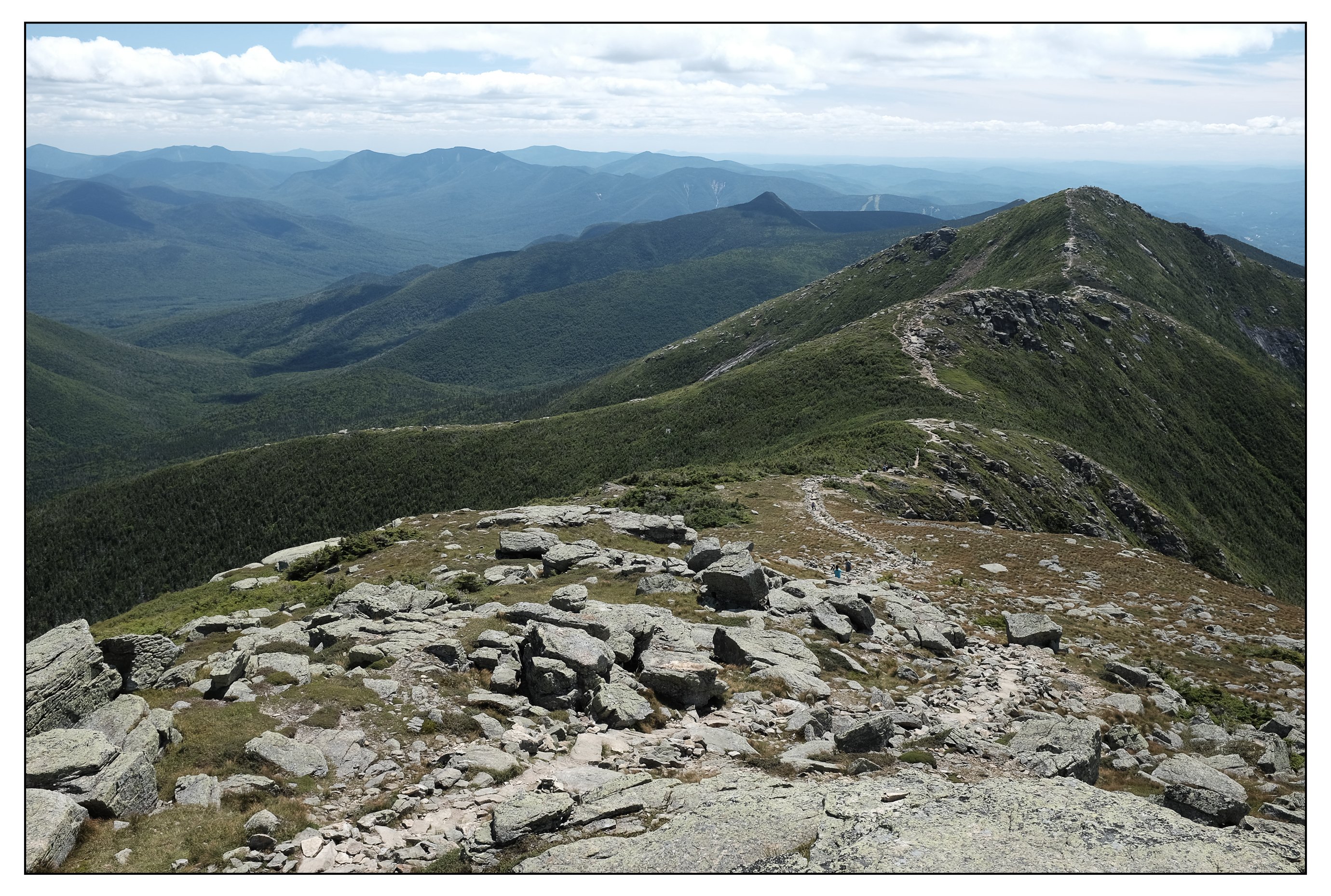 The view looking south along the Franconia Ridge from the summit of Mt. Lafayette. 